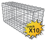 Lot de 10 Gabions 100x30x50cm