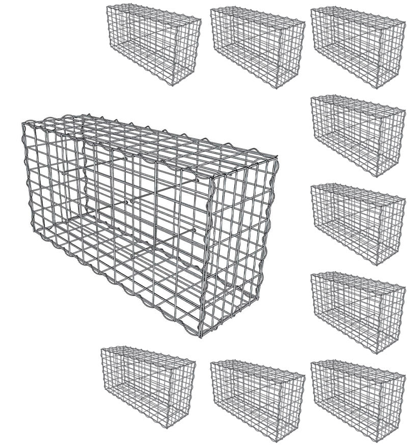 Lot de 10 Gabions 100x30x50cm