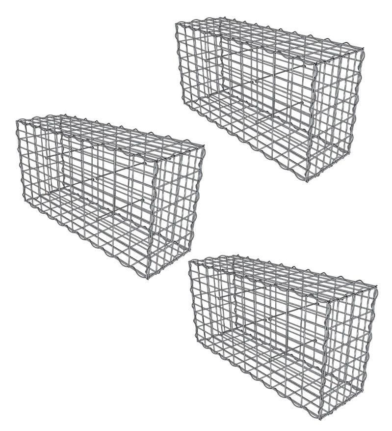 Lot de 3 Gabions 100x30x50cm