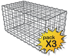 Lot de 3 Gabions 100x50x50cm