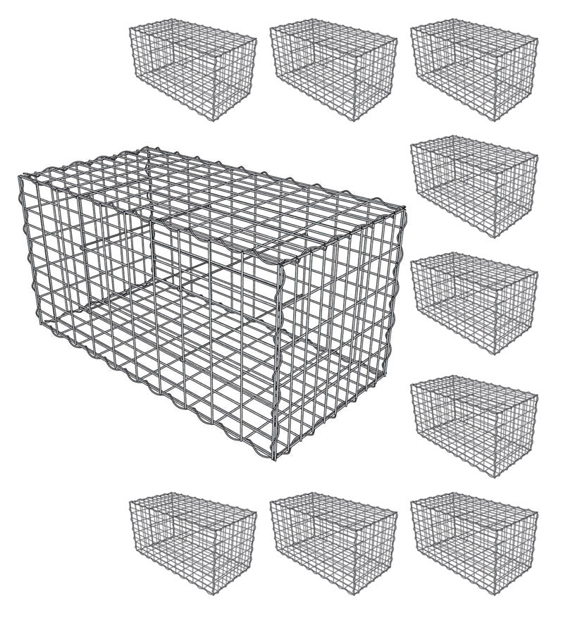 Lot de 10 Gabions 100x50x50cm