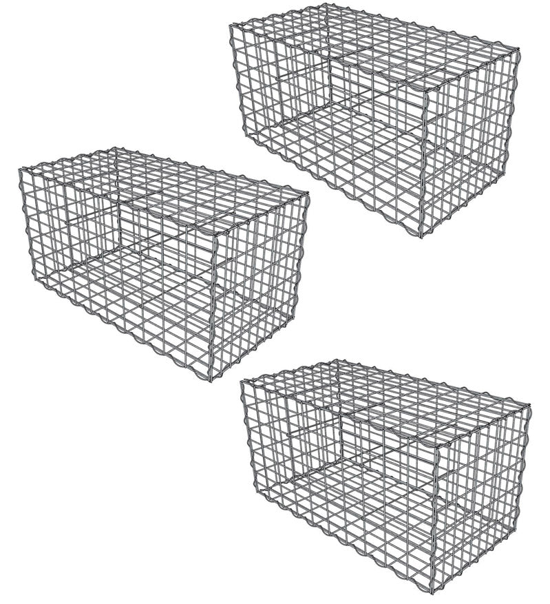 Lot de 3 Gabions 100x50x50cm