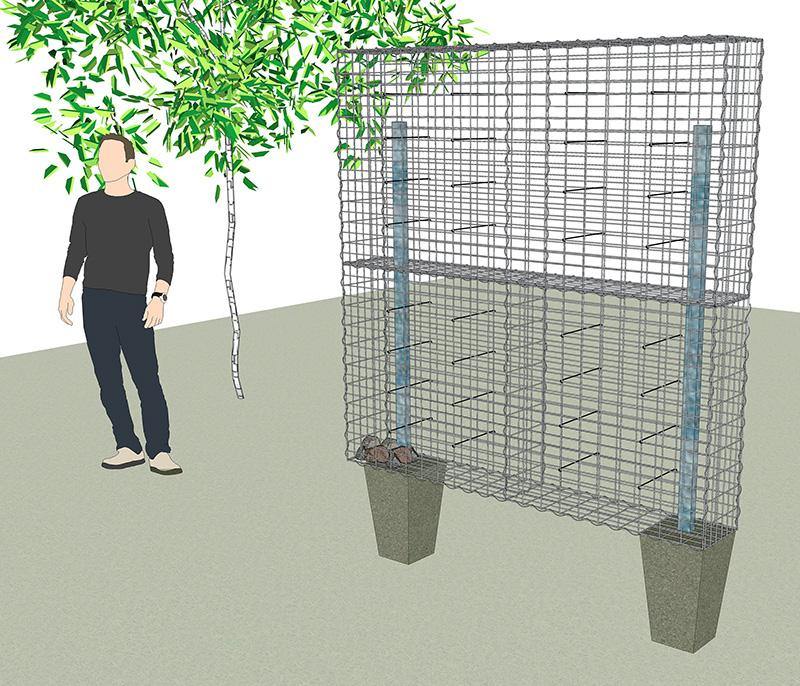 Kit pour Clôture/claustra gabion 200x30x200cm + poteaux - mongabiondiscount.com